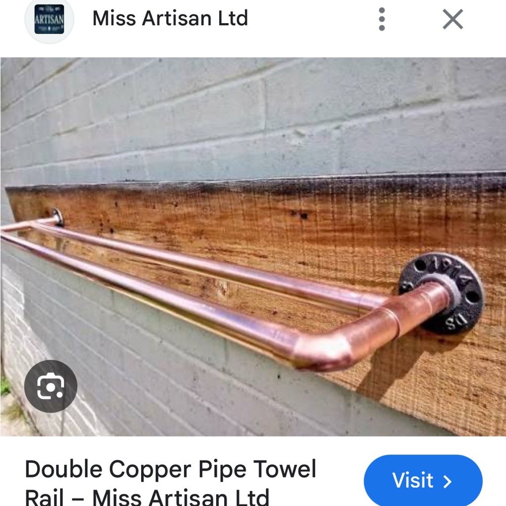 Copper towel rack and toilet roll holder